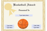 Basketball Certificate Template (2) Templates Example Within Fascinating Basketball Achievement Certificate Editable Templates