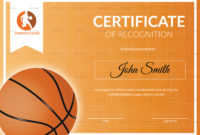 Basketball Recognition Certificate Design Template In Psd Within Fantastic Basketball Achievement Certificate Templates