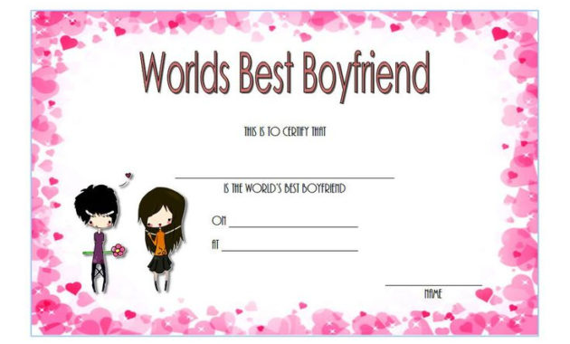 Best Boyfriend Award Certificate Template Free 3 Throughout Best Boyfriend Certificate Template