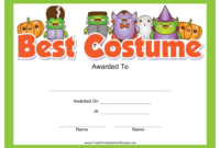 Best Costume Award Certificate Template Download Printable Pertaining To Fresh Best Dressed Certificate Templates