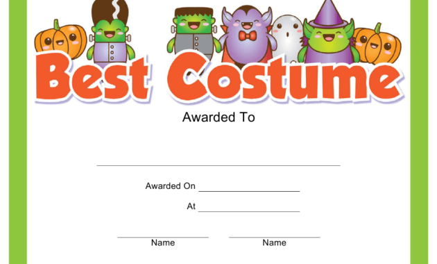 Best Costume Award Certificate Template Download Printable Pertaining To Fresh Best Dressed Certificate Templates