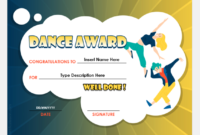 Best Dance Award Certificate Templates | Professional In Dance Award Certificate Template
