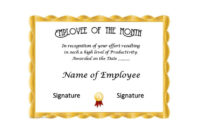 Best Printable Employee Of The Month Certificates | Pierce Intended For Best Employee Certificate Template