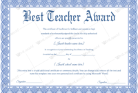 Best Teacher Award 09 In 2020 | Teacher Awards, Best Regarding Free Best Teacher Certificate Templates Free