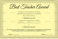 Best Teacher Award Certificate (Pretty Black, #1243 Intended For New Best Teacher Certificate Templates