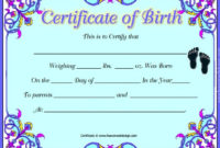 Birth Certificate Template 38+ Word, Pdf, Psd, Ai In Girl Birth Certificate Template