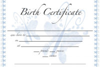 Birth Certificate Template For School Project | Free Throughout New Rabbit Birth Certificate Template Free 2019 Designs