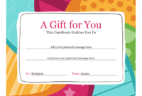 Birthday Gift Certificate (Bright Design) Office Pertaining To Free Printable Certificate Of Promotion 12 Designs