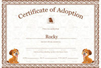 Blank Adoption Certificate Template Unique Kitten Adoption For Fantastic Stuffed Animal Adoption Certificate Editable Templates