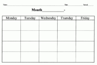 Blank Calendar 2013 2014 | 2016 Blank Calendar In Blank One Month Calendar Template