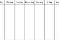 Blank Calendars Weekly Blank Calendar Templates With Regard To Blank Calander Template