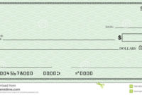 Blank Check With Open Space For Your Text Stock With Regard To Blank Cheque Template Download Free