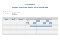 Blank Cleaning Schedule In Word And Pdf Formats Intended For Blank Cleaning Schedule Template