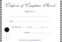 Blank Completion Certificate Template | Download Free Intended For Free Certificate Of Completion Template Free Printable