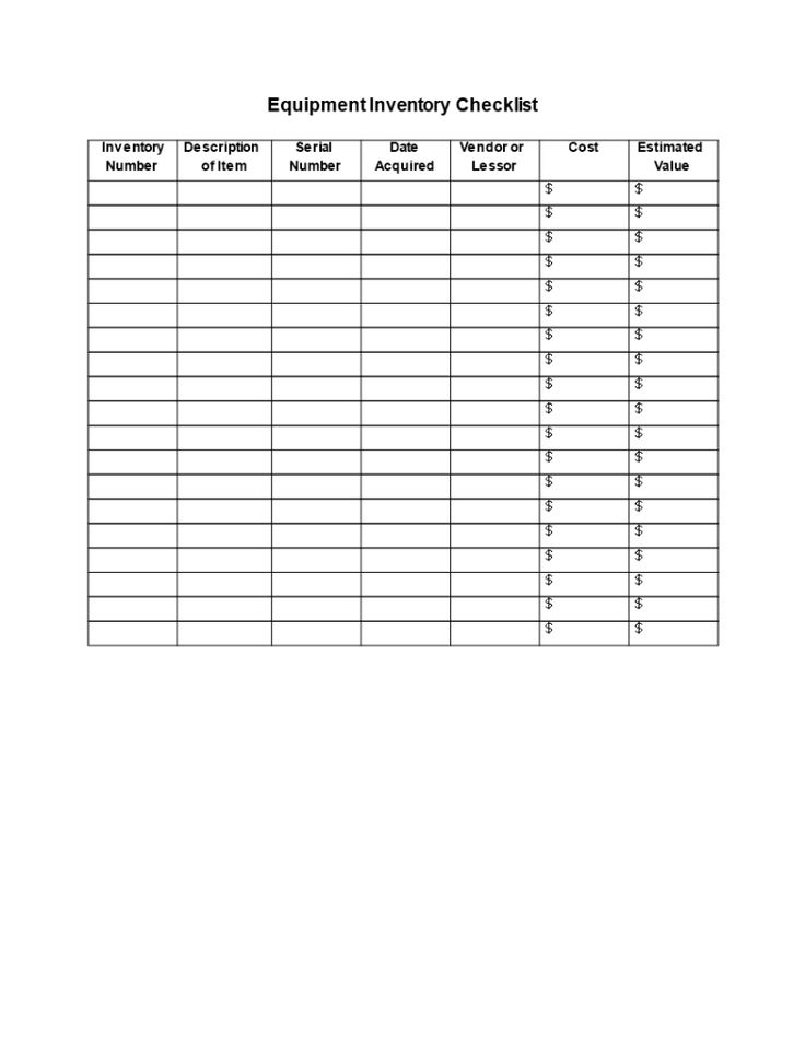 Blank Inventory Checklist In Word | Templates At Intended Pertaining To Fantastic Blank Checklist Template Word