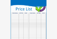 Blank Price List Template Pdf Price Free Transparent In Amazing Blank Checklist Template Pdf