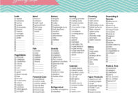 Blank Shopping List Template A4 Editable Calendar In Blank Grocery Shopping List Template