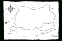 Blank Treasure Map Black And White Illustration Twinkl Intended For Awesome Blank Pirate Map Template