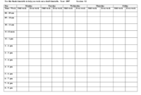 Blank Workout Schedule Template (2) | Professional Regarding Blank Workout Schedule Template