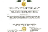 Browse Our Printable Army Achievement Medal Certificate Regarding Certificate Of Achievement Army Template