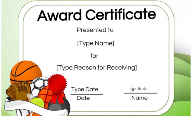 Browse Our Sample Of Sport Award Certificate Template In Pertaining To Athletic Certificate Template