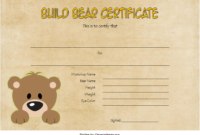 Build A Bear Workshop Birth Certificate Template Free Within Teddy Bear Birth Certificate Templates Free