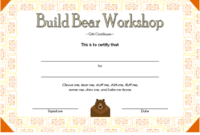 Build A Bear Workshop Gift Certificate Template Free Inside Teddy Bear Birth Certificate Templates Free