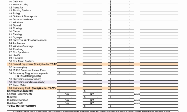 Building Construction Estimate Spreadsheet Excel Download Throughout Building Cost Spreadsheet Template