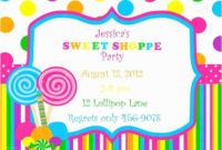 Candyland Birthday Invitations Printable Sweet Shoppe For New Blank Candyland Template