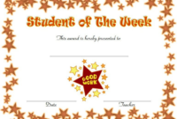 Certificate For Student Of The Week [10 Free Templates] In Star Student Certificate Template