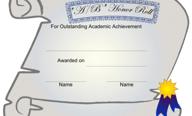 Certificate Of Academic Achievement Template A/B Honor Inside Fascinating Academic Achievement Certificate Templates