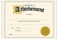 Certificate Of Achievement Template Word ~ Addictionary Throughout Certificate Of Achievement Template Word