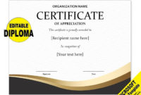 Certificate Of Appreciation, Editable Word Template Regarding Certificate Of Recognition Word Template