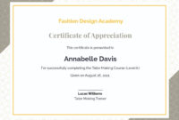 Certificate Of Appreciation For Training Template [Free For Certificate Template For Pages