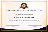 Certificate Of Appreciation Template Word ~ Addictionary With Certificate Of Appreciation Template Word