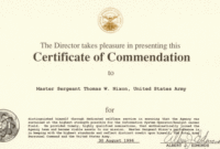 Certificate Of Commendation Regarding Certificate Of Throughout Fantastic Certificate Of Achievement Army Template