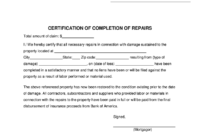 Certificate Of Completion For Insurance Purposes Fill Within Certificate Of Construction Completion