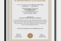 Certificate Of Conformance Template 9+ Word, Psd, Ai Inside Certificate Of Conformity Template