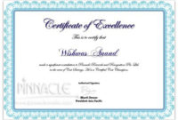 Certificate Of Excellence : Certificate Of Appreciation In Free Academic Excellence Certificate
