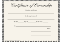 Certificate Of Ownership Template Great Sample Templates Within Ownership Certificate Template