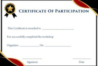 Certificate Of Participation In Workshop Template: 10 Inside Student Council Certificate Template 8 Ideas Free