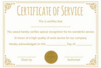 Certificate Of Service: 20+ Free Templates (Word +Pdf Throughout Simple Recognition Of Service Certificate Template