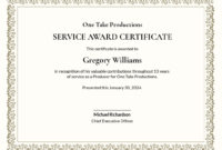 Certificate Of Years Of Service Template / Employee Within Awesome Employee Certificate Of Service Template