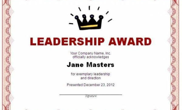 Certificate Template Holidaymapq Throughout Student Leadership Certificate Template Ideas