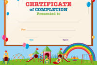 Certificate Template With Kids In Playground Pertaining To Regarding Fantastic Free Kids Certificate Templates