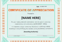 Certificates Of Appreciation Templates For Word Throughout Free Certificate Of Recognition Word Template