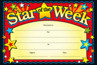 Certificates Star Of The Week Ft102 | Star Of The Week Inside Star Certificate Templates Free