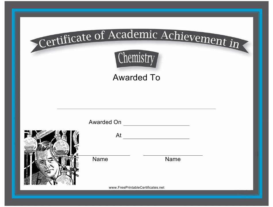 Chemistry Academic Achievement Certificate Template For Fascinating Academic Achievement Certificate Templates