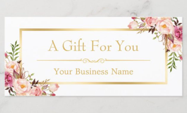 Chic Floral Gold Beauty Salon Gift Certificate | Zazzle Regarding Salon Gift Certificate