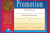 Children'S Certificate Of Promotion | Sunday School Throughout Fresh Grade Promotion Certificate Template Printable